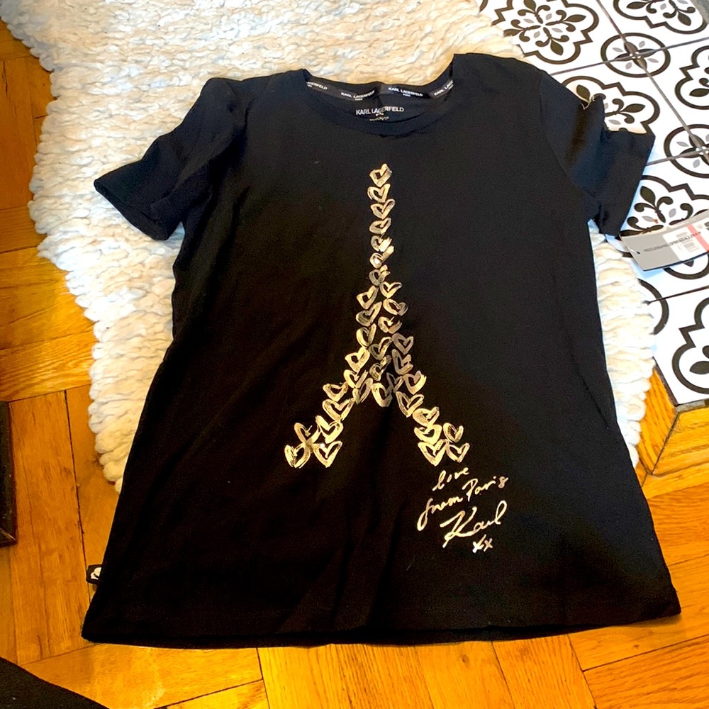 NWT Sz XS Karl Lagerfeld Paris tee with sequins